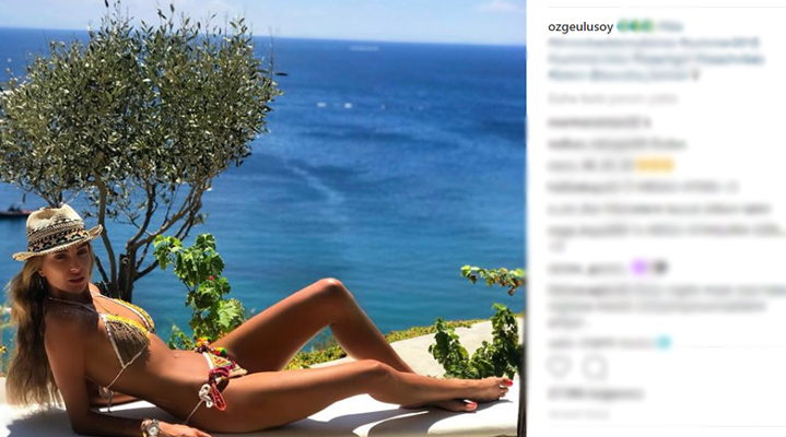 Ulusoy, paylaştığı bikinili fotoğrafı kısa sürede binlerce beğeni aldı.
